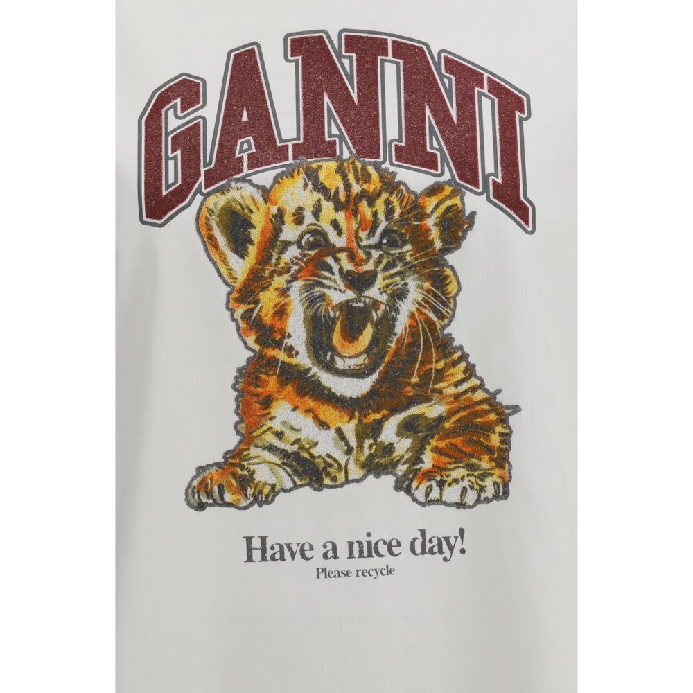 Ganni White Cotton T-Shirt - ClickThatClicks 