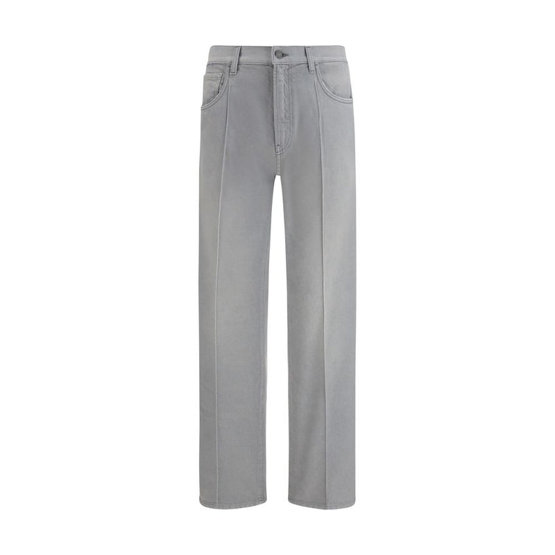 Prada Gray Cotton Straight-Leg Jeans