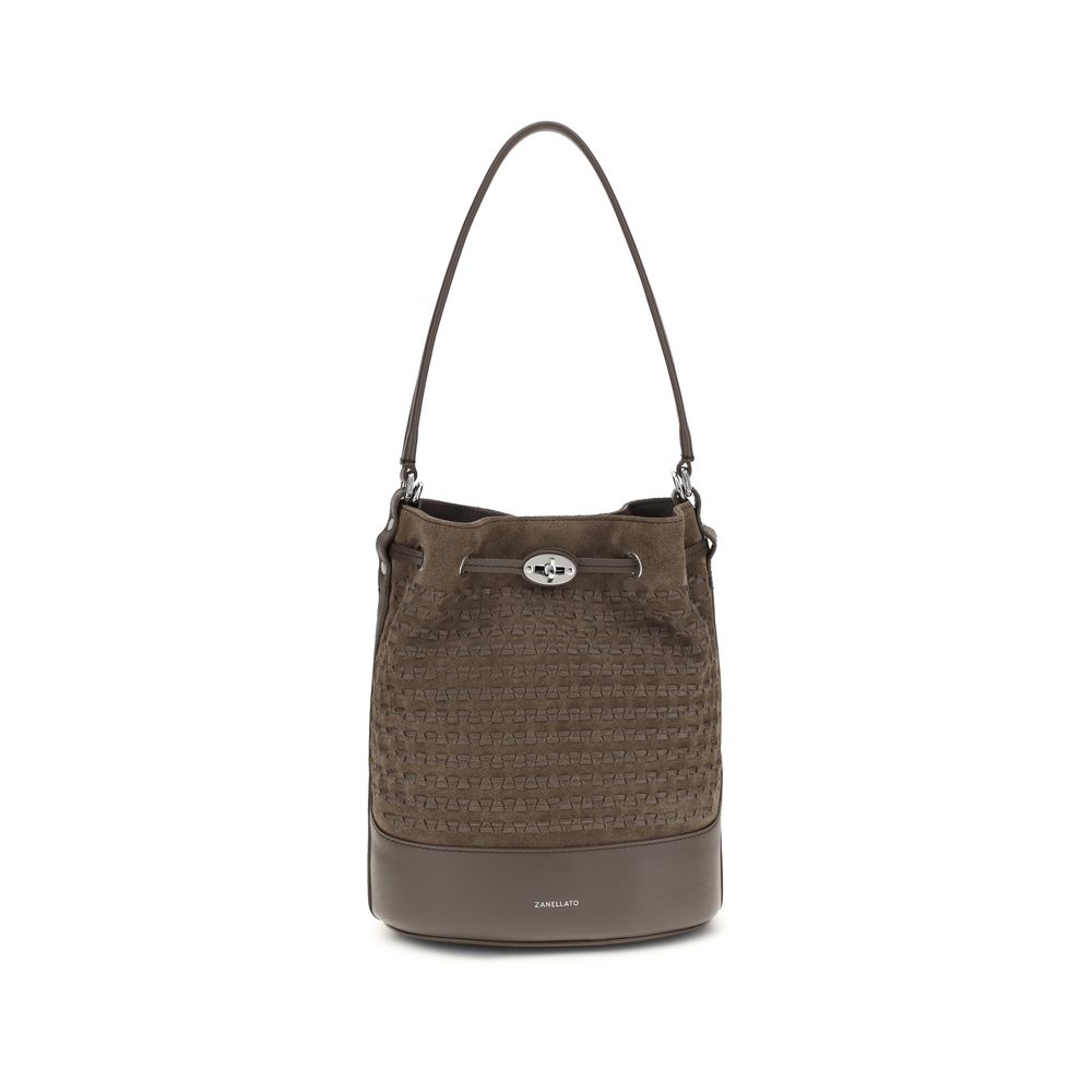 Zanellato Brown Calf Leather Bos Taurus Backet Bag - ClickThatClicks 
