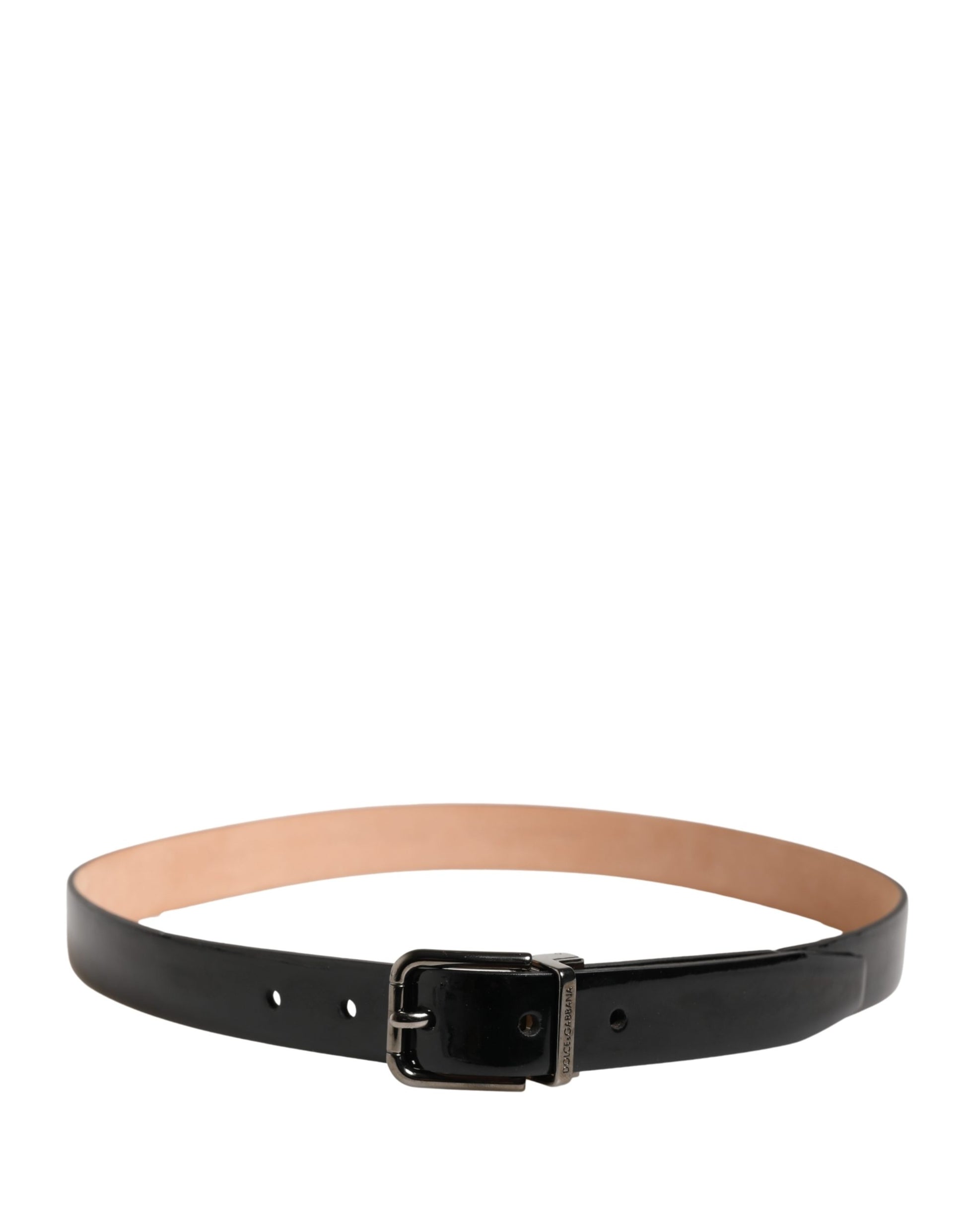 Dolce & Gabbana Men Black Classic Leather Metal Buckle Belt - ClickThatClicks 