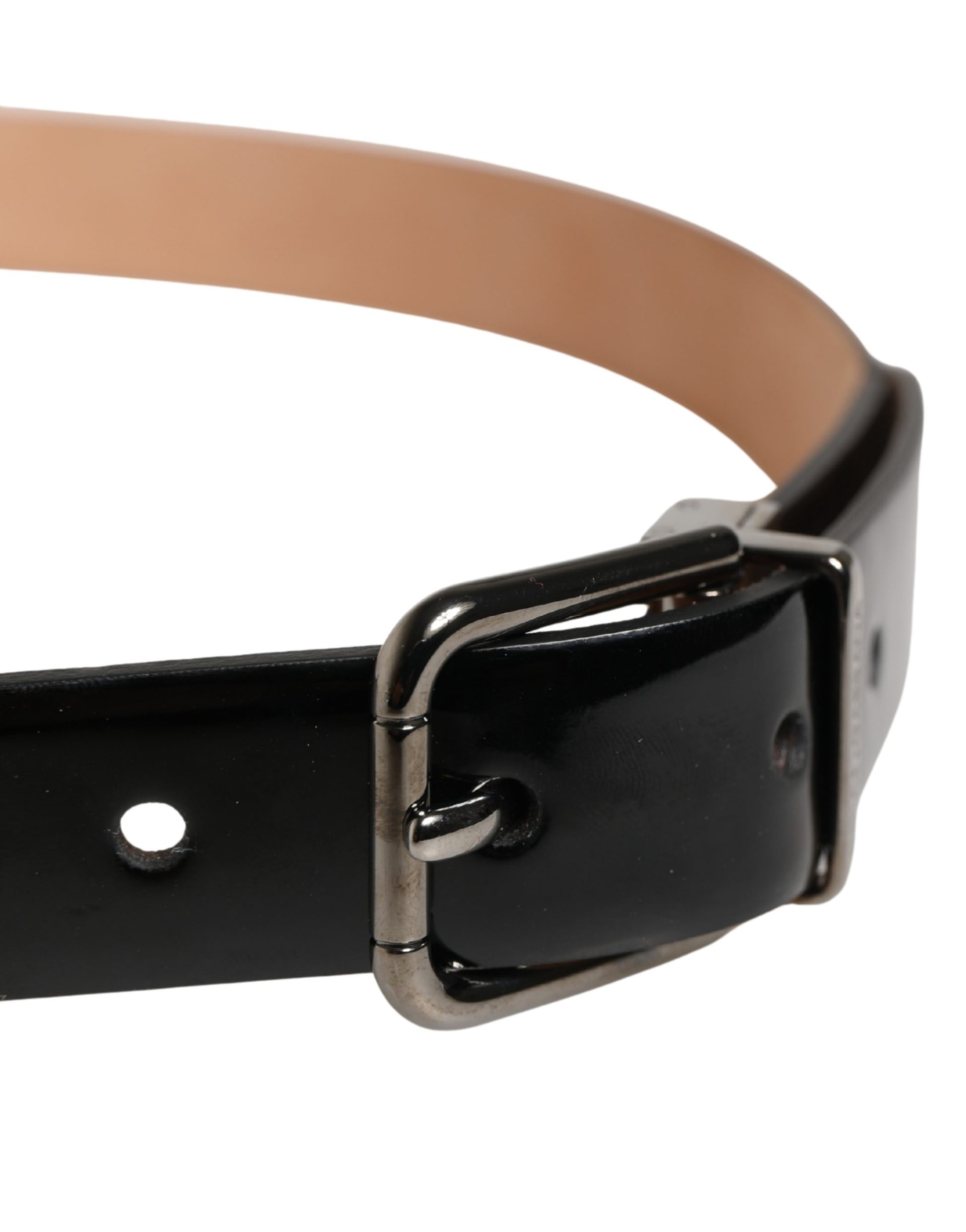 Dolce & Gabbana Men Black Classic Leather Metal Buckle Belt - ClickThatClicks 