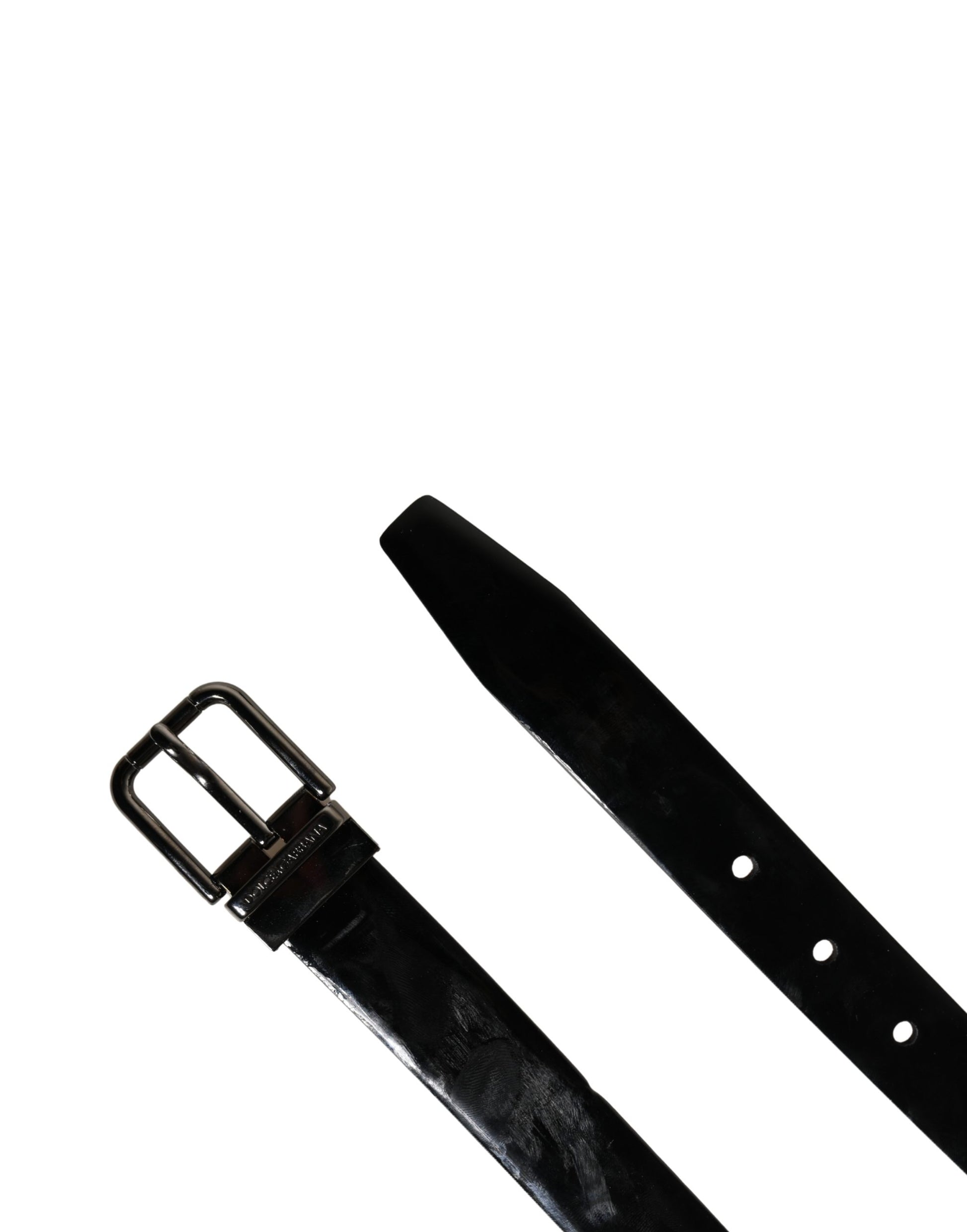 Dolce & Gabbana Men Black Classic Leather Metal Buckle Belt - ClickThatClicks 