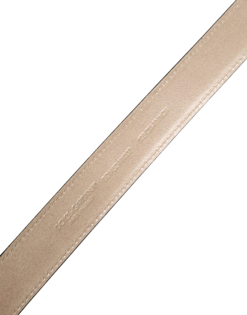 Dolce & Gabbana Men Beige Woven Leather Metal Buckle Belt - ClickThatClicks 