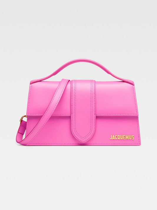 Jacquemus Neon Pink Leather Le Grand Bambino Handbag - ClickThatClicks 
