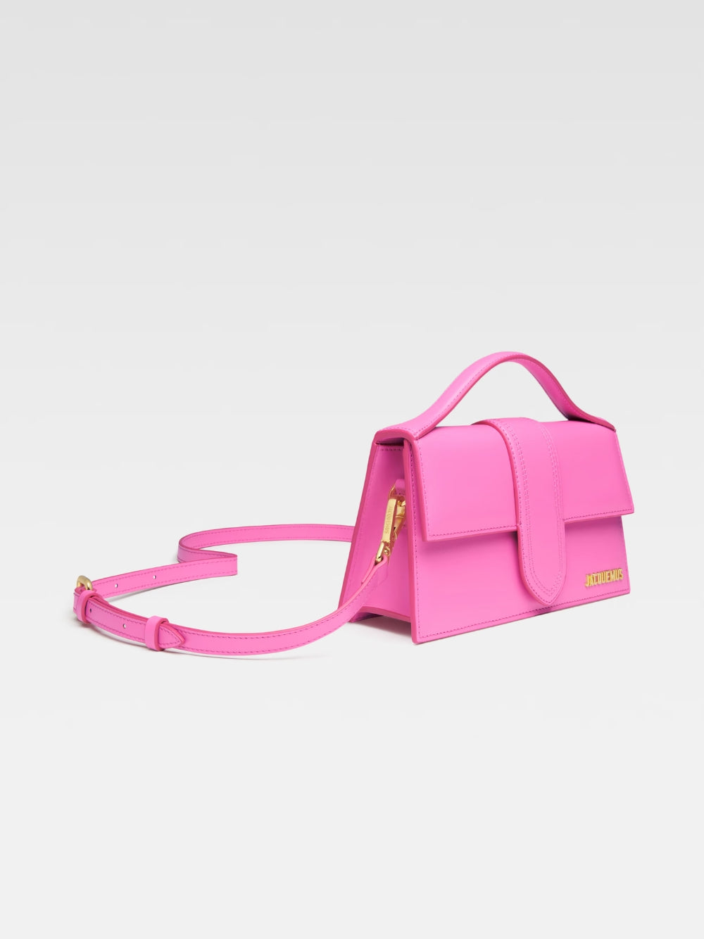 Jacquemus Neon Pink Leather Le Grand Bambino Handbag - ClickThatClicks 