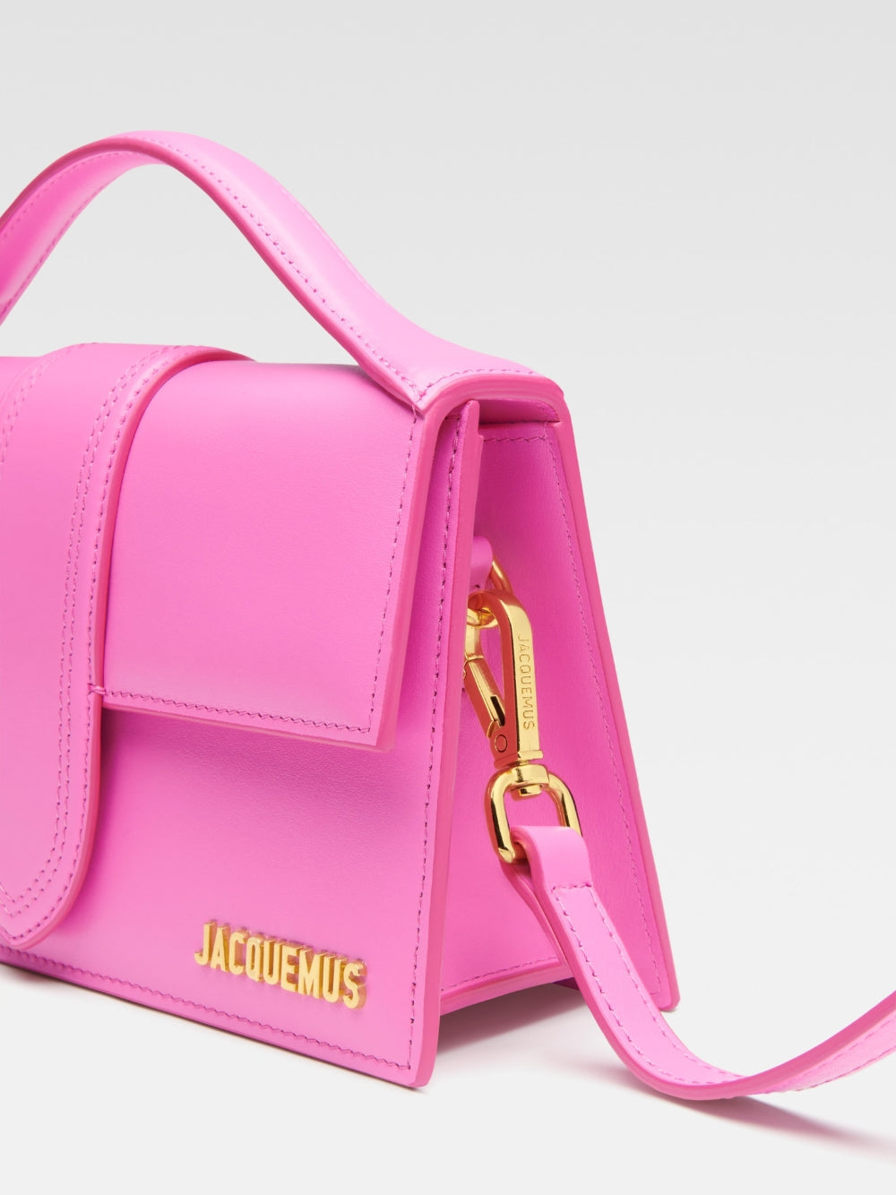 Jacquemus Neon Pink Leather Le Grand Bambino Handbag - ClickThatClicks 