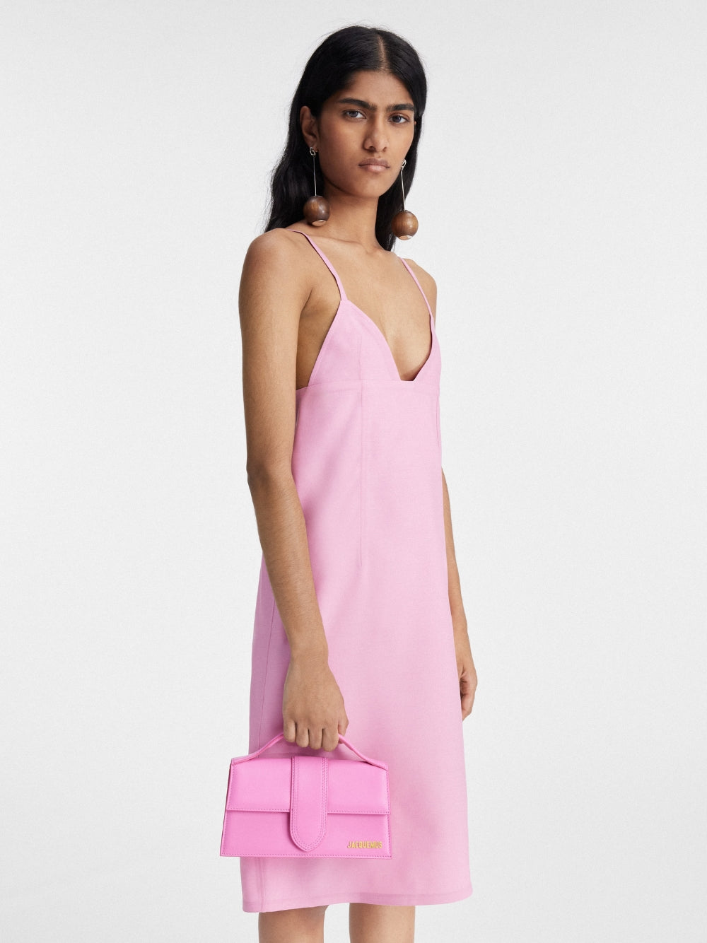 Jacquemus Neon Pink Leather Le Grand Bambino Handbag - ClickThatClicks 