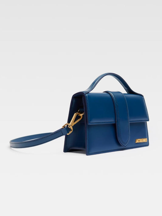 Jacquemus Dark NavyLeather Le Grand Bambino Handbag - ClickThatClicks 