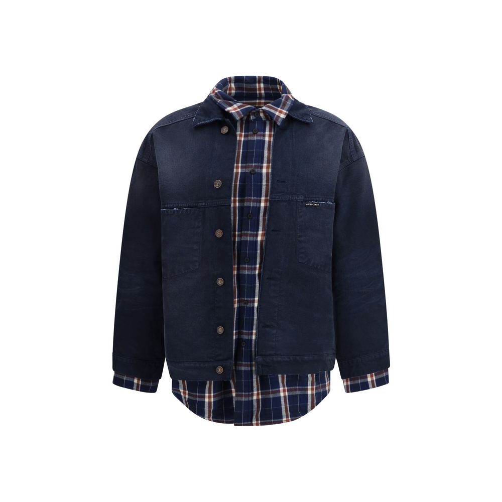 Balenciaga Blue Cotton Denim Jacket - ClickThatClicks 