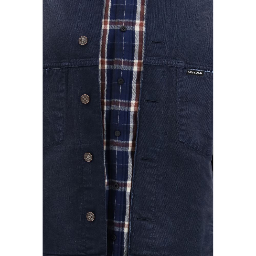 Balenciaga Blue Cotton Denim Jacket - ClickThatClicks 