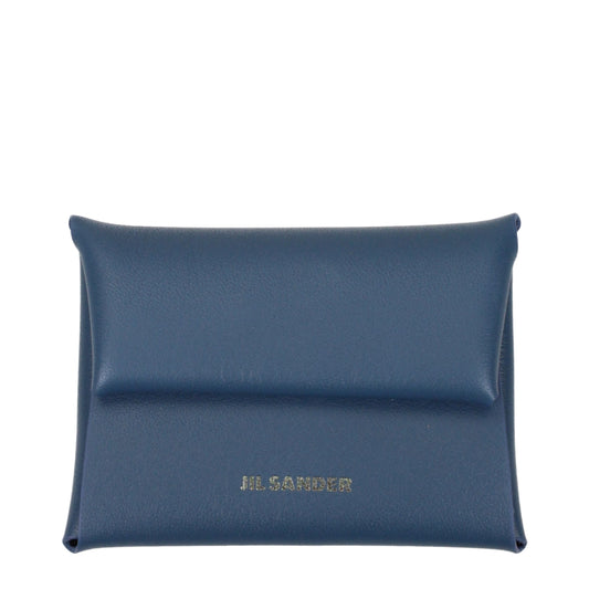 Jil Sander Blue Leather Wallet - ClickThatClicks 
