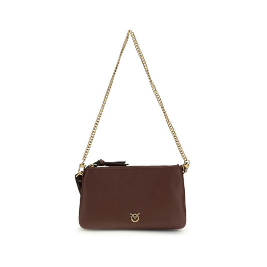 PINKO Brown Calf Leather Bos Taurus Shoulder Bag - ClickThatClicks 
