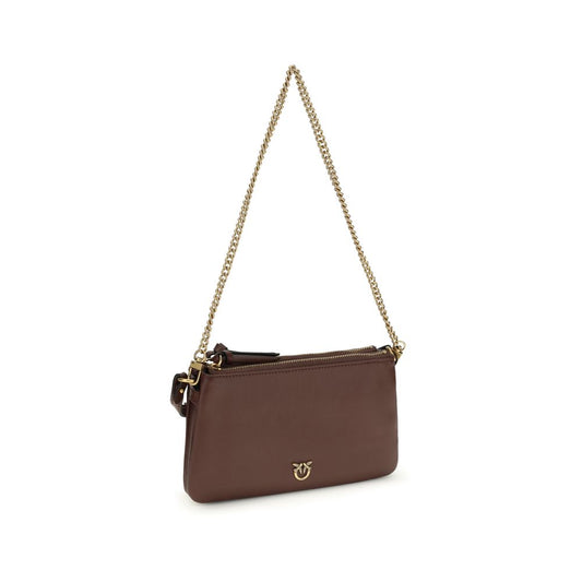 PINKO Brown Calf Leather Bos Taurus Shoulder Bag - ClickThatClicks 