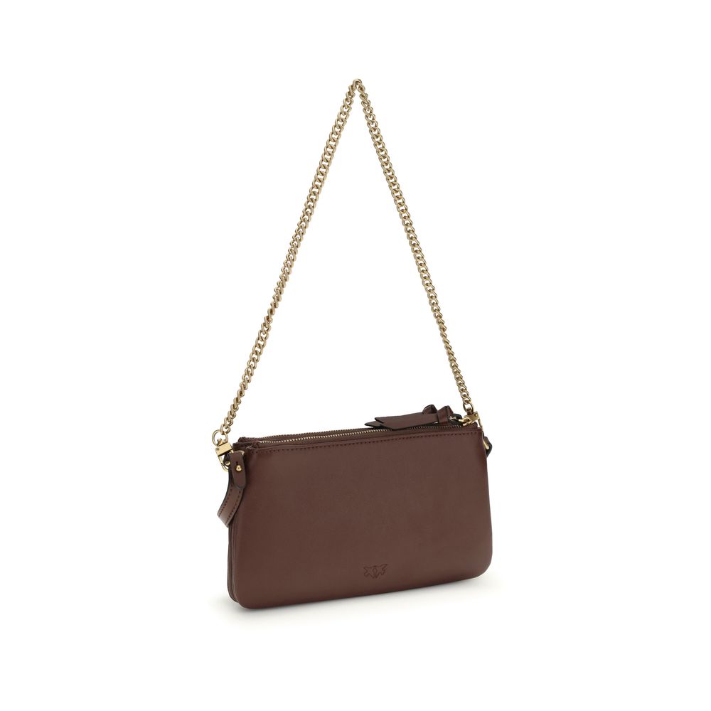 PINKO Brown Calf Leather Bos Taurus Shoulder Bag - ClickThatClicks 