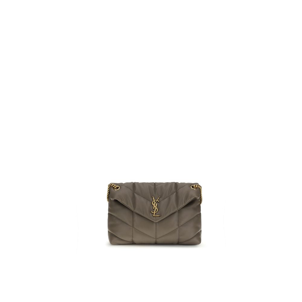Saint Laurent Gray Lamb Leather Shoulder Bag - ClickThatClicks 