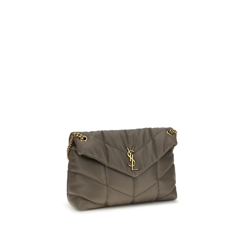 Saint Laurent Gray Lamb Leather Shoulder Bag - ClickThatClicks 