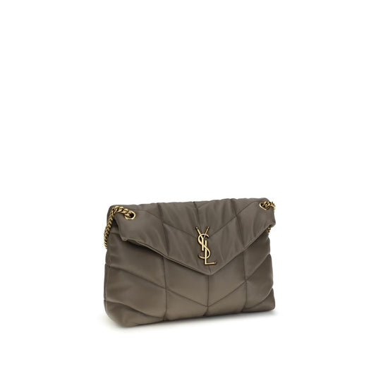 Saint Laurent Gray Lamb Leather Shoulder Bag - ClickThatClicks 