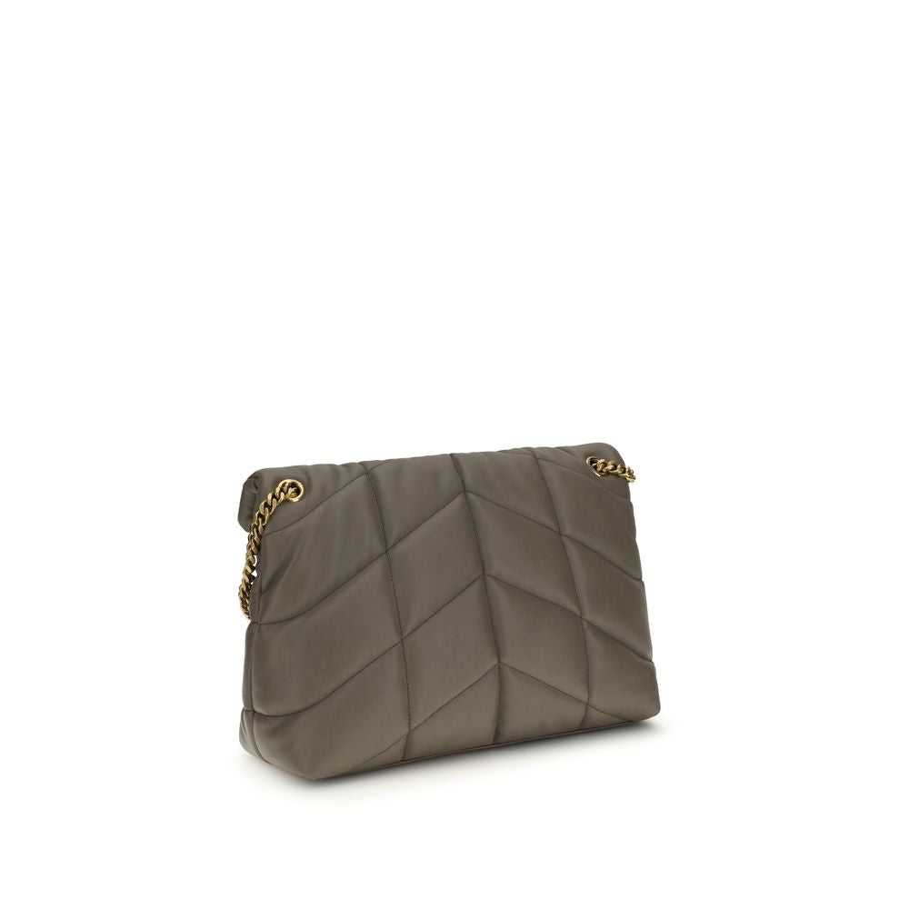 Saint Laurent Gray Lamb Leather Shoulder Bag - ClickThatClicks 