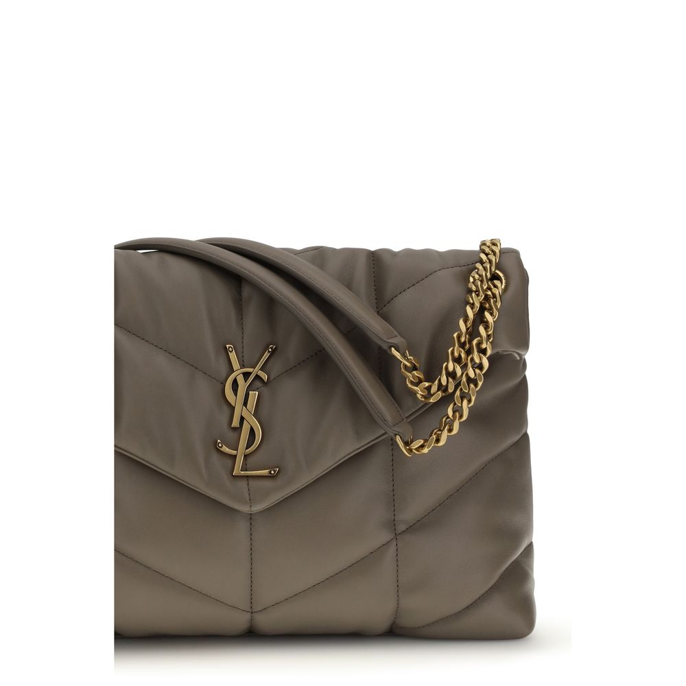 Saint Laurent Gray Lamb Leather Shoulder Bag - ClickThatClicks 