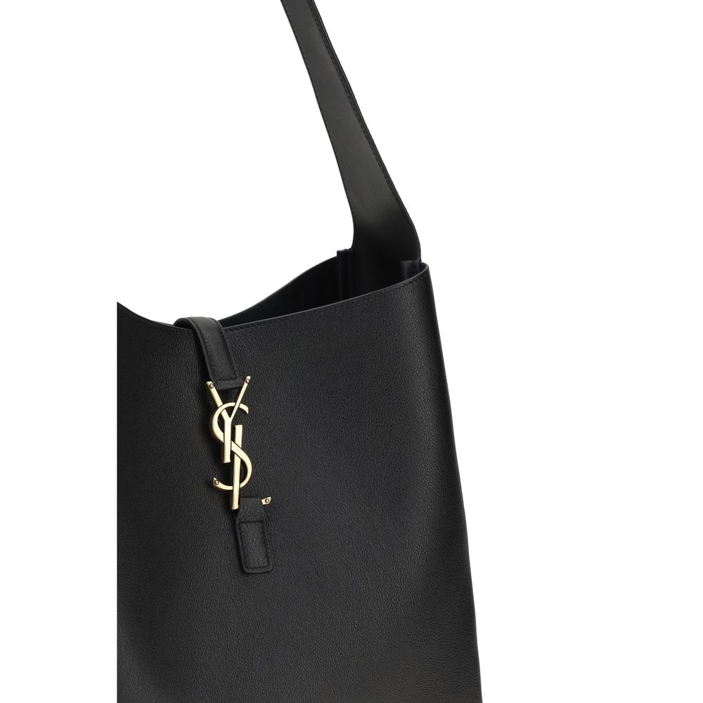 Saint Laurent Black Calf Leather Bos Taurus Shoulder Bag - ClickThatClicks 