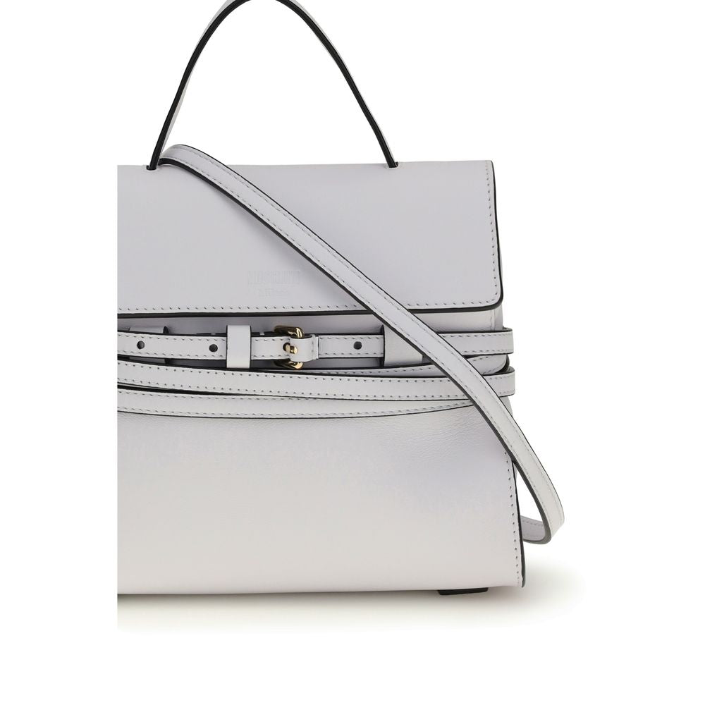 Moschino White Calf Leather Bos Taurus Handbag - ClickThatClicks 