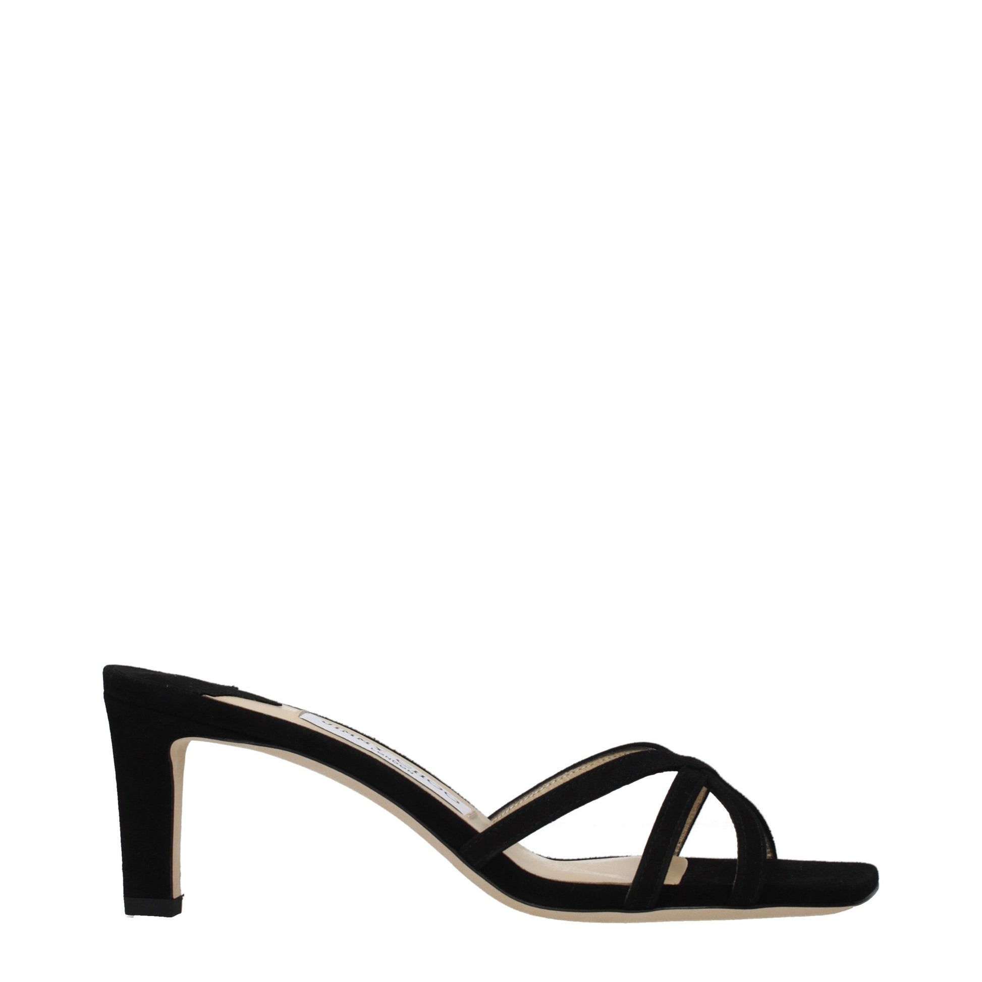 Jimmy Choo Black Leather Platform Sandals - ClickThatClicks 