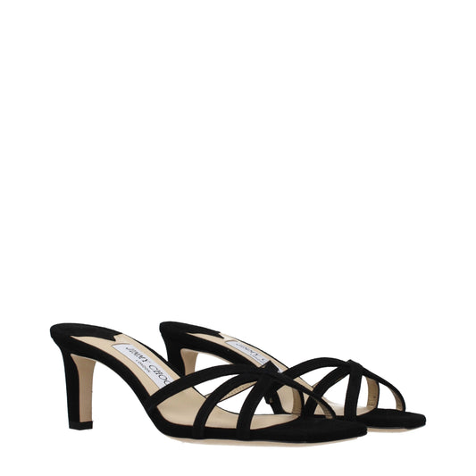 Jimmy Choo Black Leather Platform Sandals - ClickThatClicks 