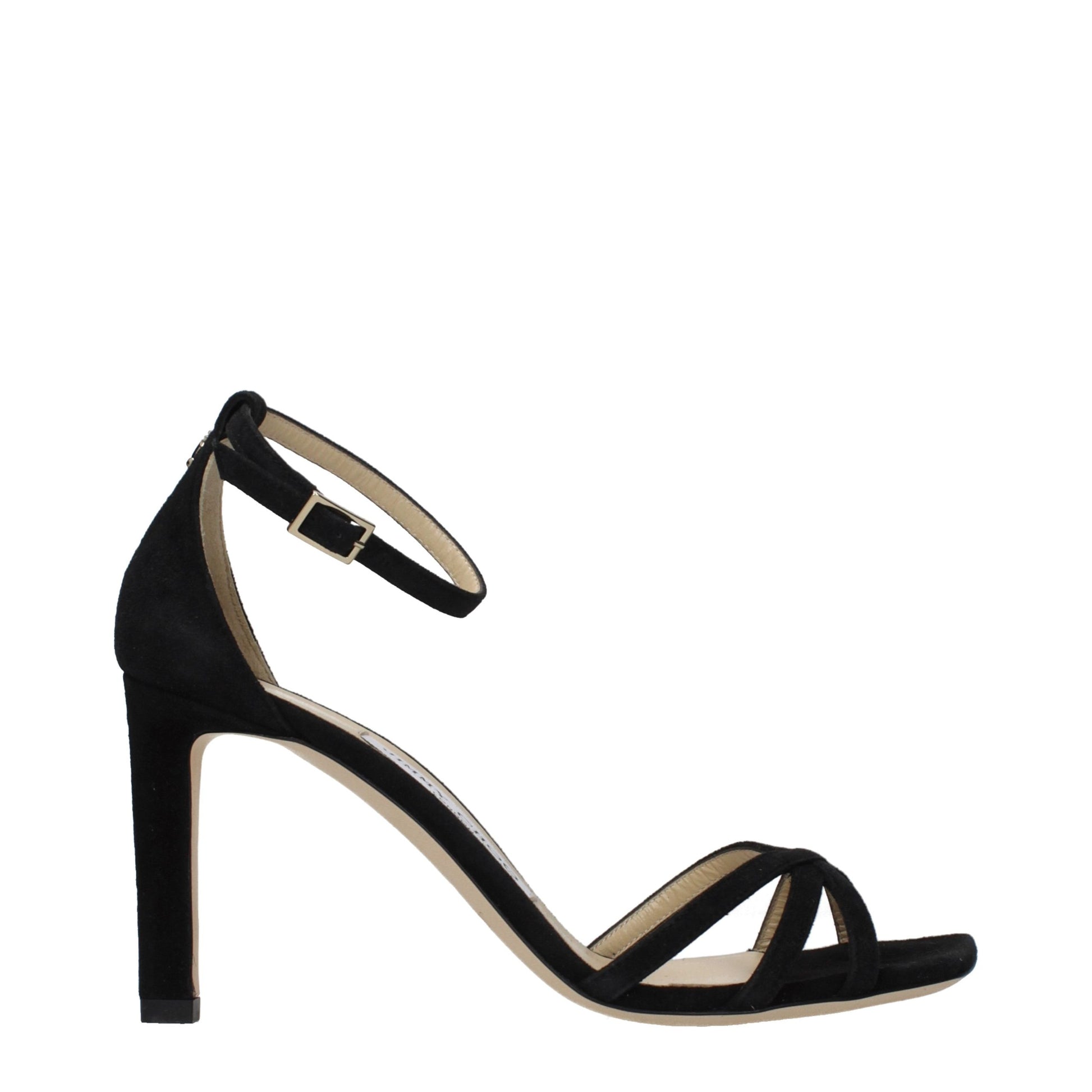 Jimmy Choo Black Leather Stiletto Heel Sandals - ClickThatClicks 