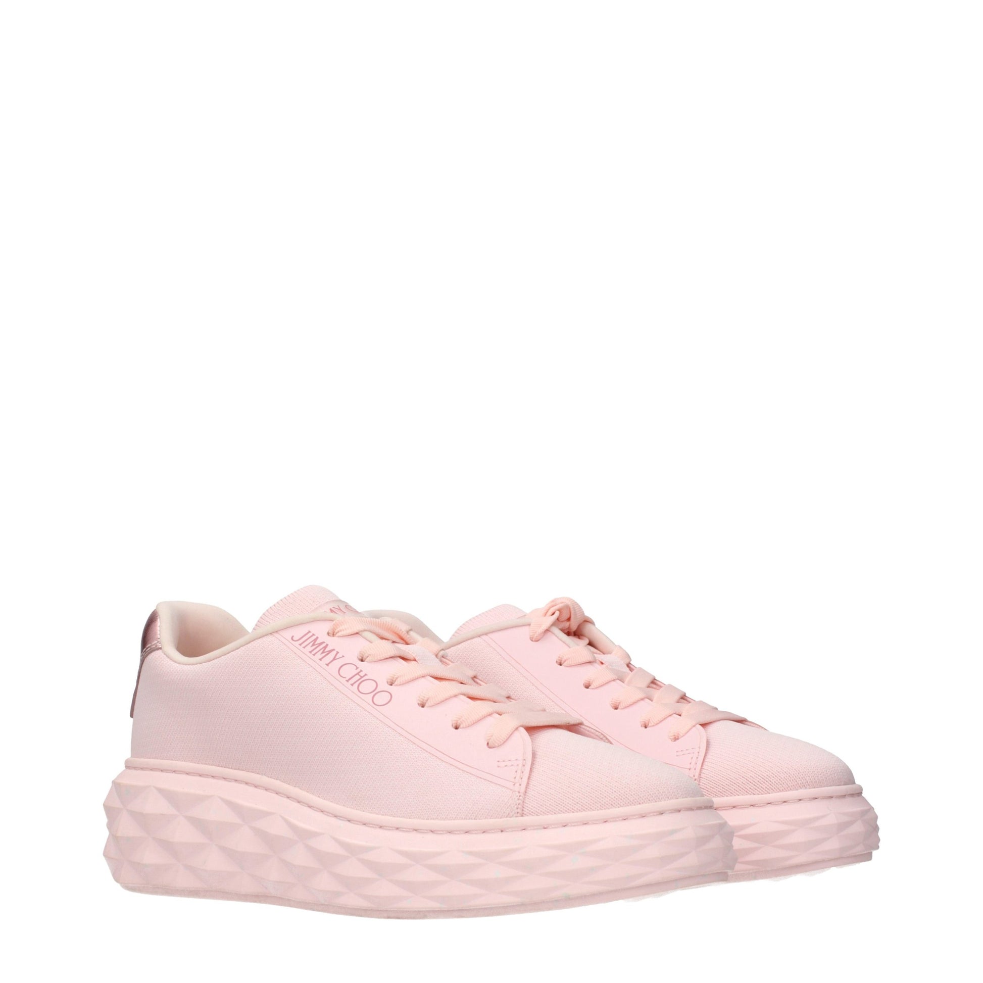 Jimmy Choo Pink Fabric Platform Sneakers - ClickThatClicks 