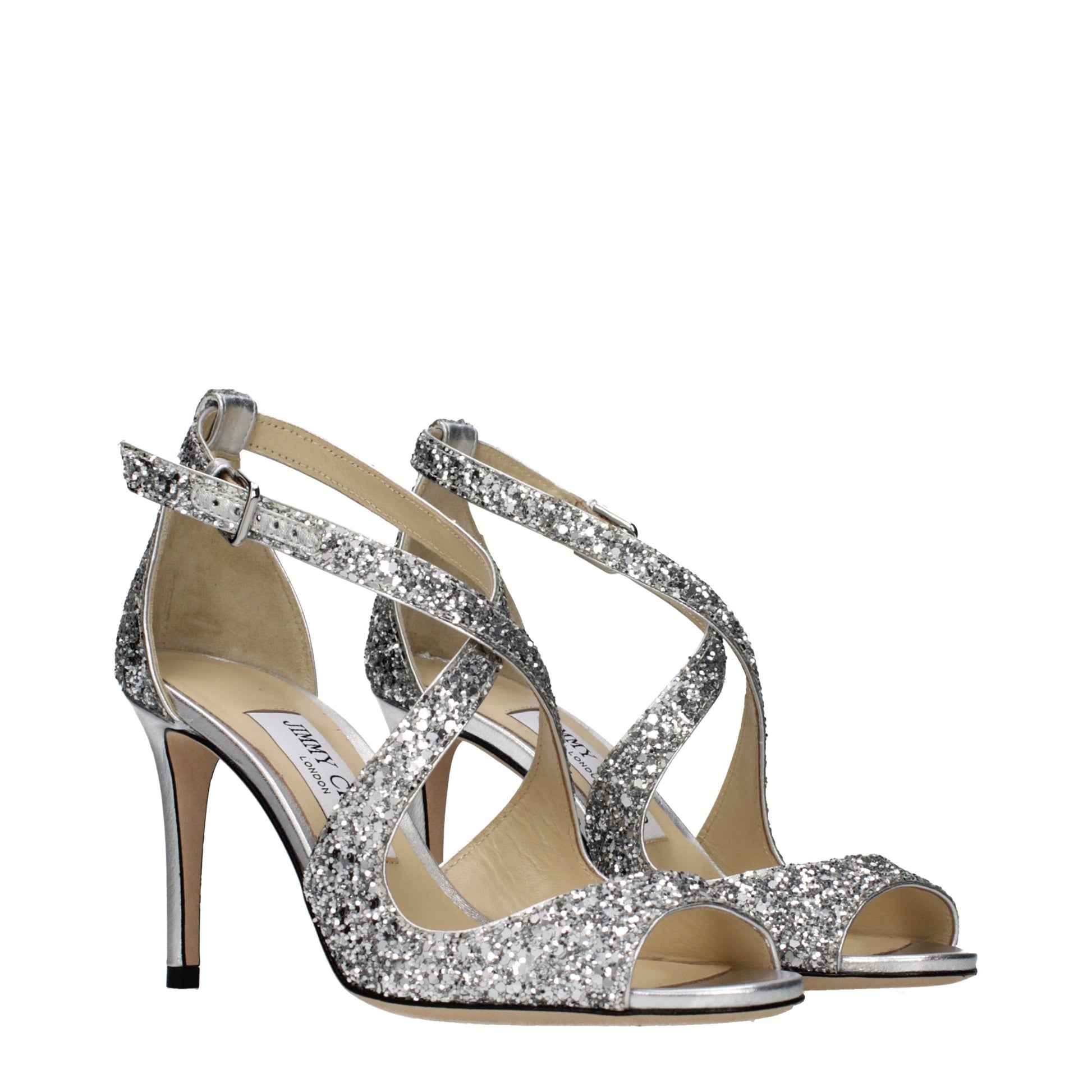 Jimmy Choo Gray Plastic Strap-On Sandals - ClickThatClicks 