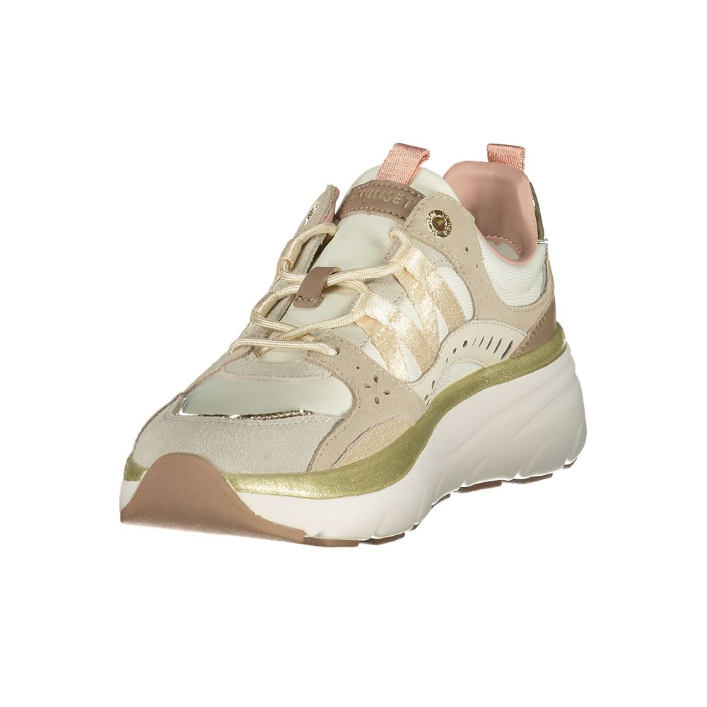 Twinset Beige Polyurethane Women Sneaker - ClickThatClicks 