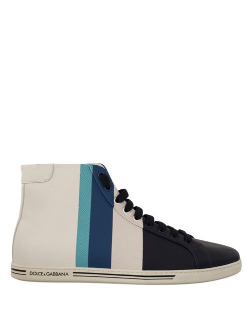 Dolce & Gabbana Multicolor Leather Mid Top Sneakers Shoes - ClickThatClicks 