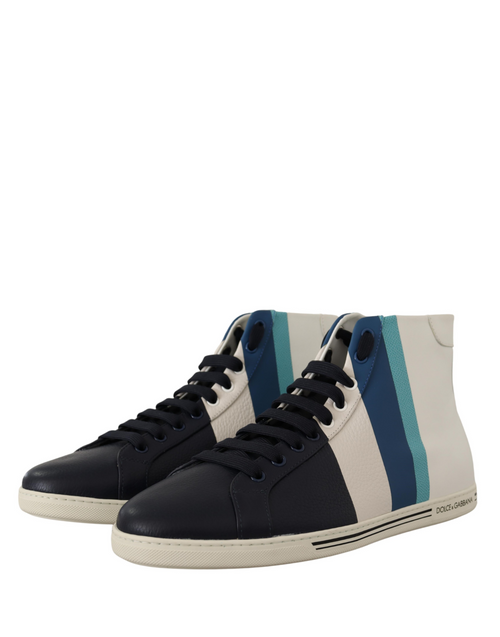 Dolce & Gabbana Multicolor Leather Mid Top Sneakers Shoes - ClickThatClicks 