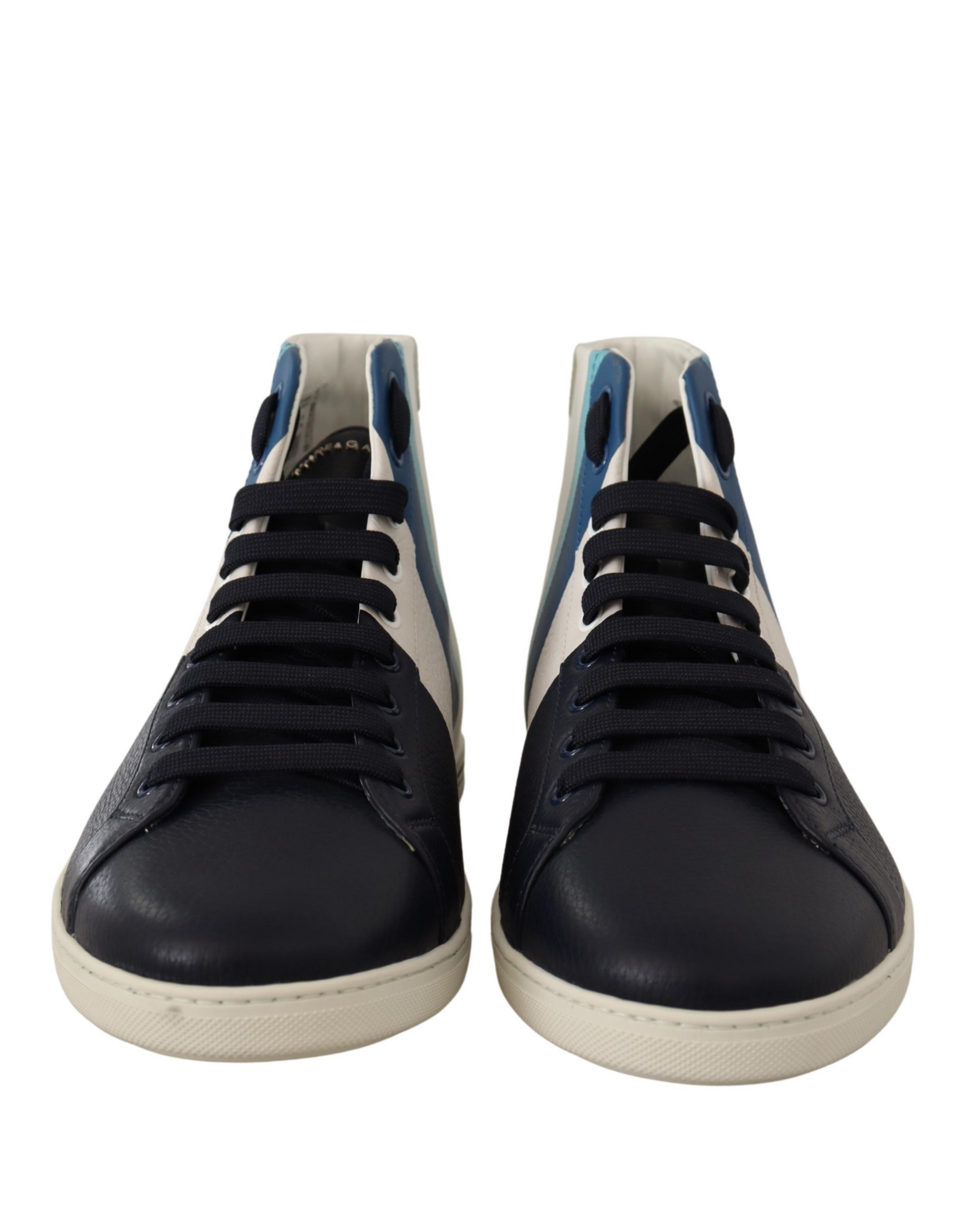 Dolce & Gabbana Multicolor Leather Mid Top Sneakers Shoes - ClickThatClicks 