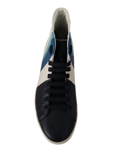 Dolce & Gabbana Multicolor Leather Mid Top Sneakers Shoes - ClickThatClicks 