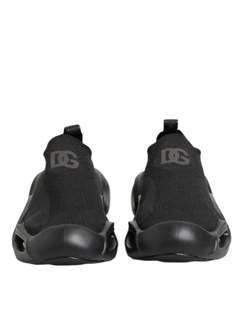 Dolce & Gabbana Black Slip On Wave Low Top Sneakers Shoes - ClickThatClicks 