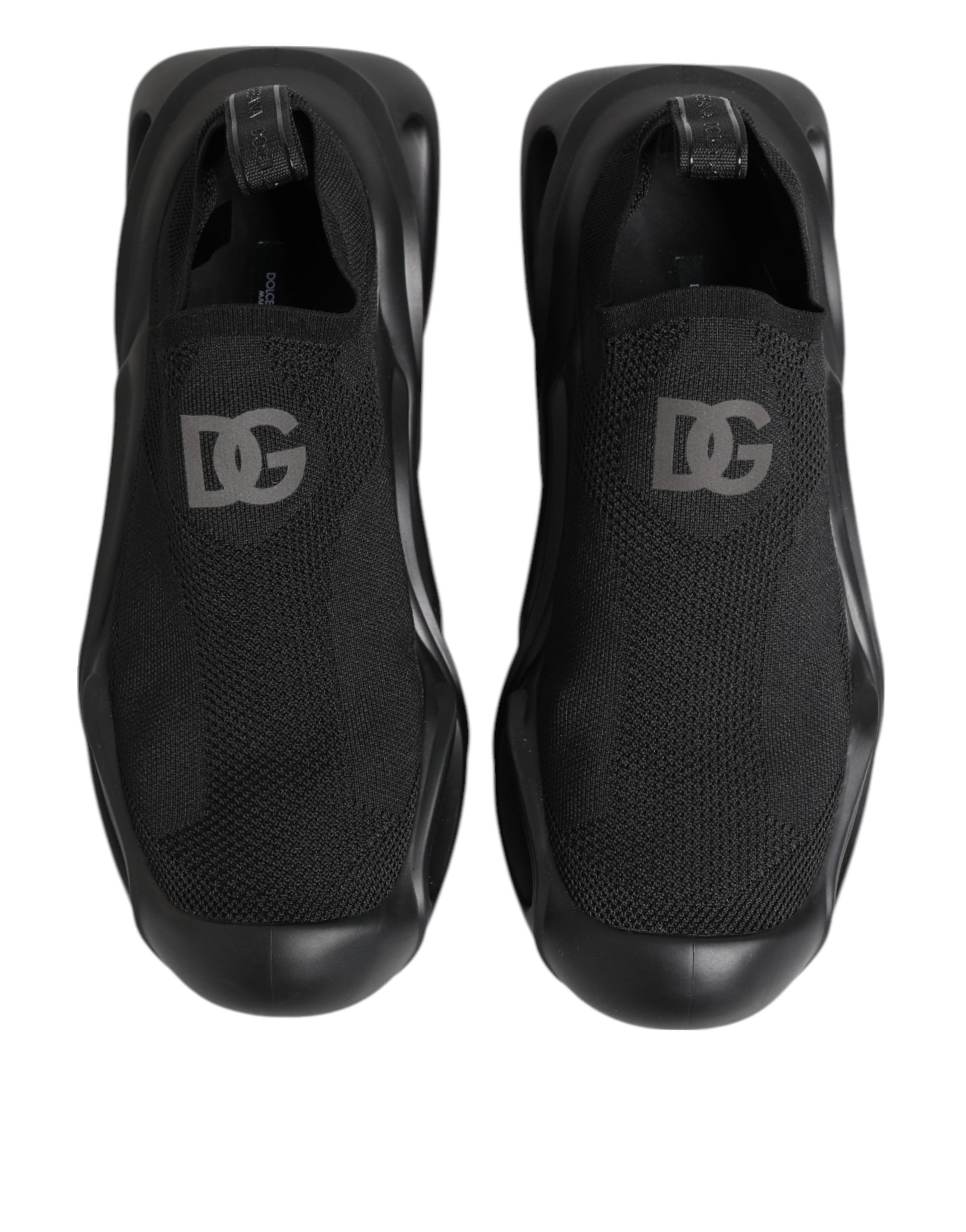 Dolce & Gabbana Black Slip On Wave Low Top Sneakers Shoes - ClickThatClicks 