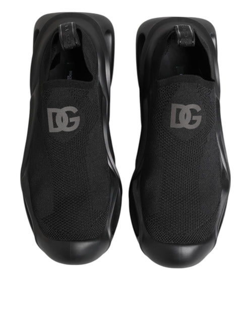 Dolce & Gabbana Black Slip On Wave Low Top Sneakers Shoes - ClickThatClicks 