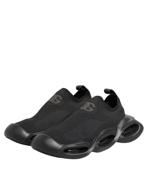 Dolce & Gabbana Black Slip On Wave Low Top Sneakers Shoes - ClickThatClicks 
