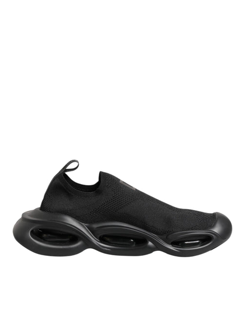 Dolce & Gabbana Black Slip On Wave Low Top Sneakers Shoes - ClickThatClicks 