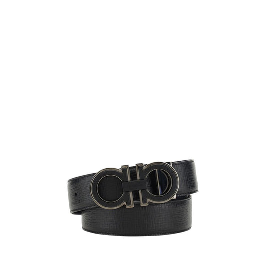 Ferragamo Blue Calf Leather Bos Taurus Belt - ClickThatClicks 