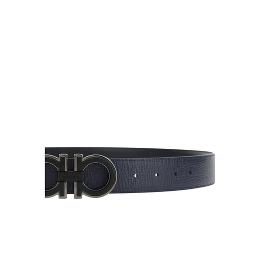 Ferragamo Blue Calf Leather Bos Taurus Belt - ClickThatClicks 