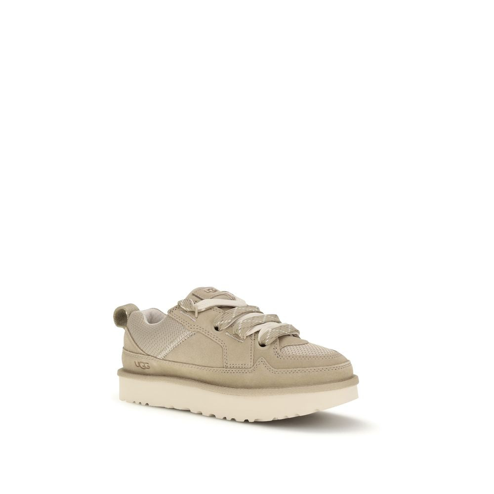 UGG Beige Calf Leather Bos Taurus Low Top Sneakers - ClickThatClicks 
