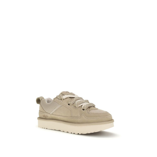 UGG Beige Calf Leather Bos Taurus Low Top Sneakers - ClickThatClicks 