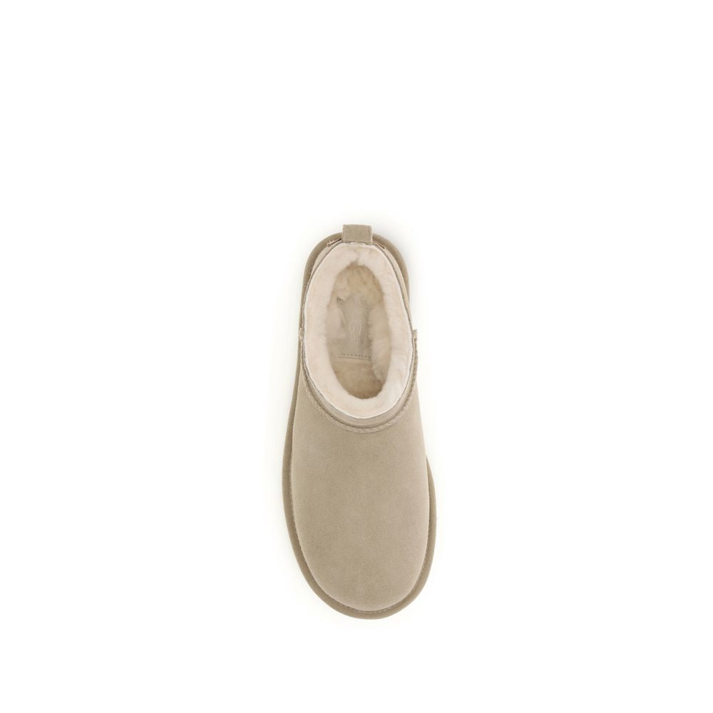 UGG Beige Calf Leather Bos Taurus Ankle Boots - ClickThatClicks 