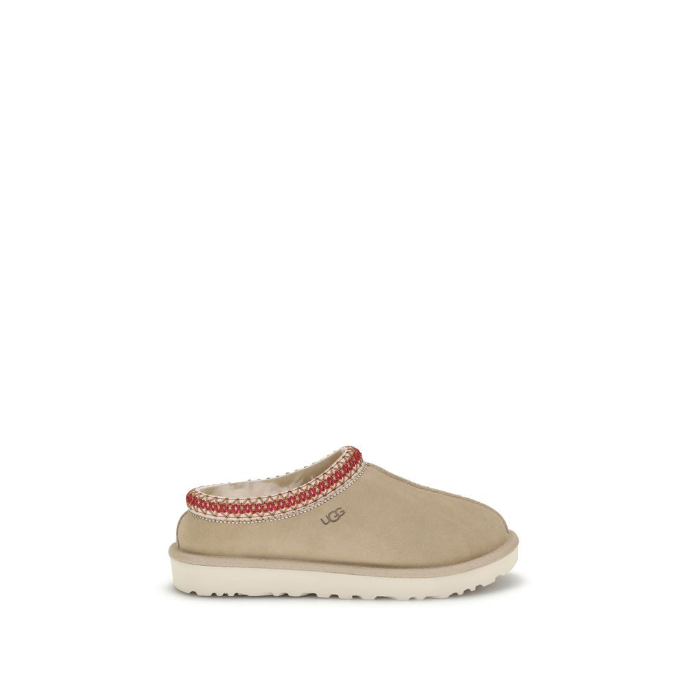 UGG Beige Calf Leather Bos Taurus Mules - ClickThatClicks 
