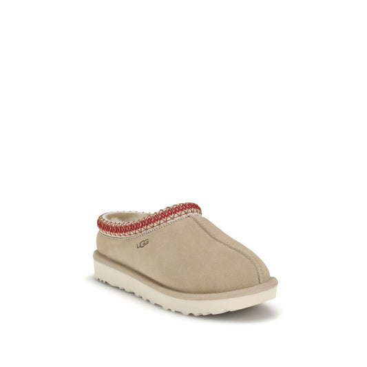 UGG Beige Calf Leather Bos Taurus Mules - ClickThatClicks 