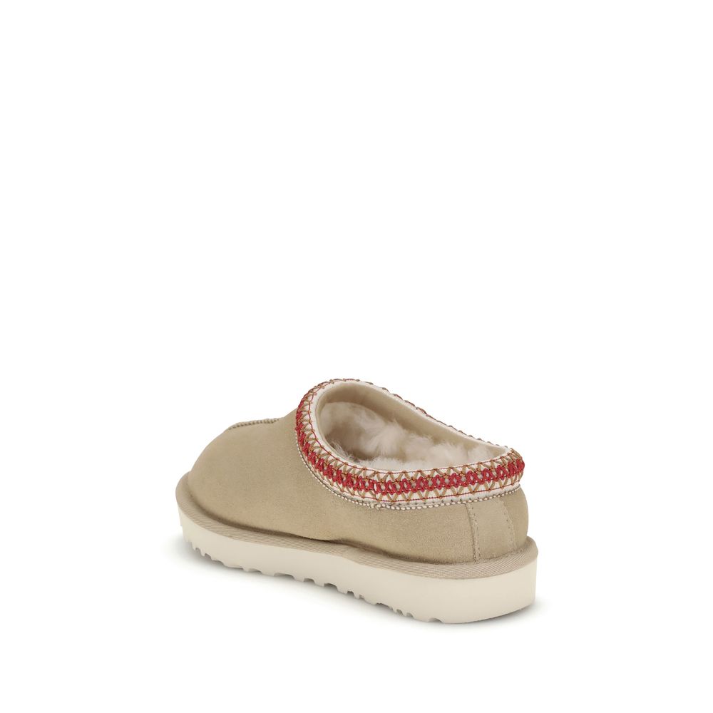 UGG Beige Calf Leather Bos Taurus Mules - ClickThatClicks 
