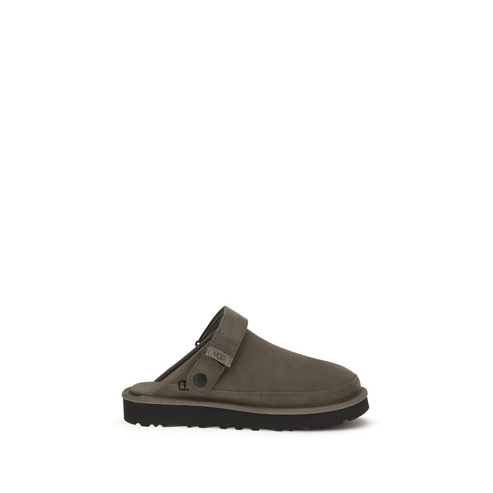 UGG Brown Calf Leather Bos Taurus Mules - ClickThatClicks 