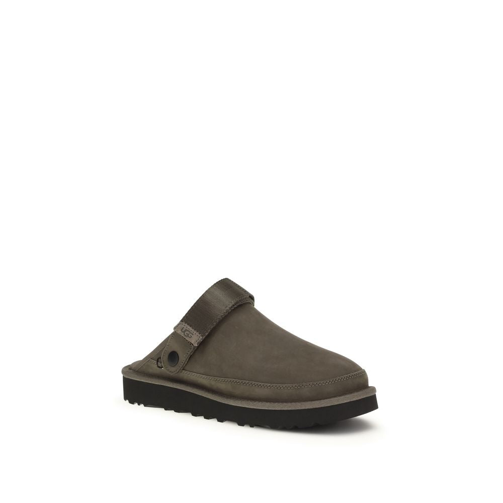 UGG Brown Calf Leather Bos Taurus Mules - ClickThatClicks 